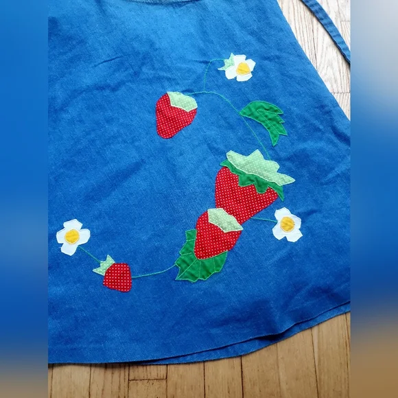 sweet berry patch • vintage handmade denim wrap around skirt - Picture 4 of 8